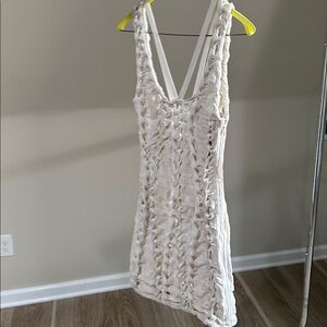 Herve Leger Cream Mini Dress